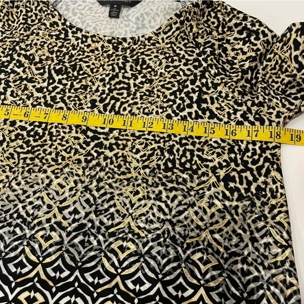 Investments Mixed Print Top Leopard & Geometric Pattern Sz M - Picture 10 of 13